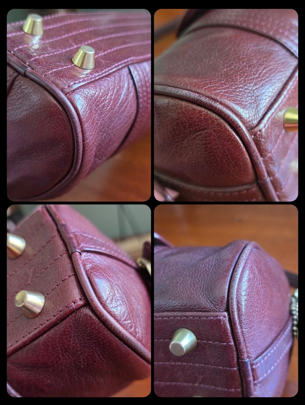 Coach 9707 Glazed Water Buffalo Roll Barrel Bag Mahogany Leather Vintage - Picture 13 of 16